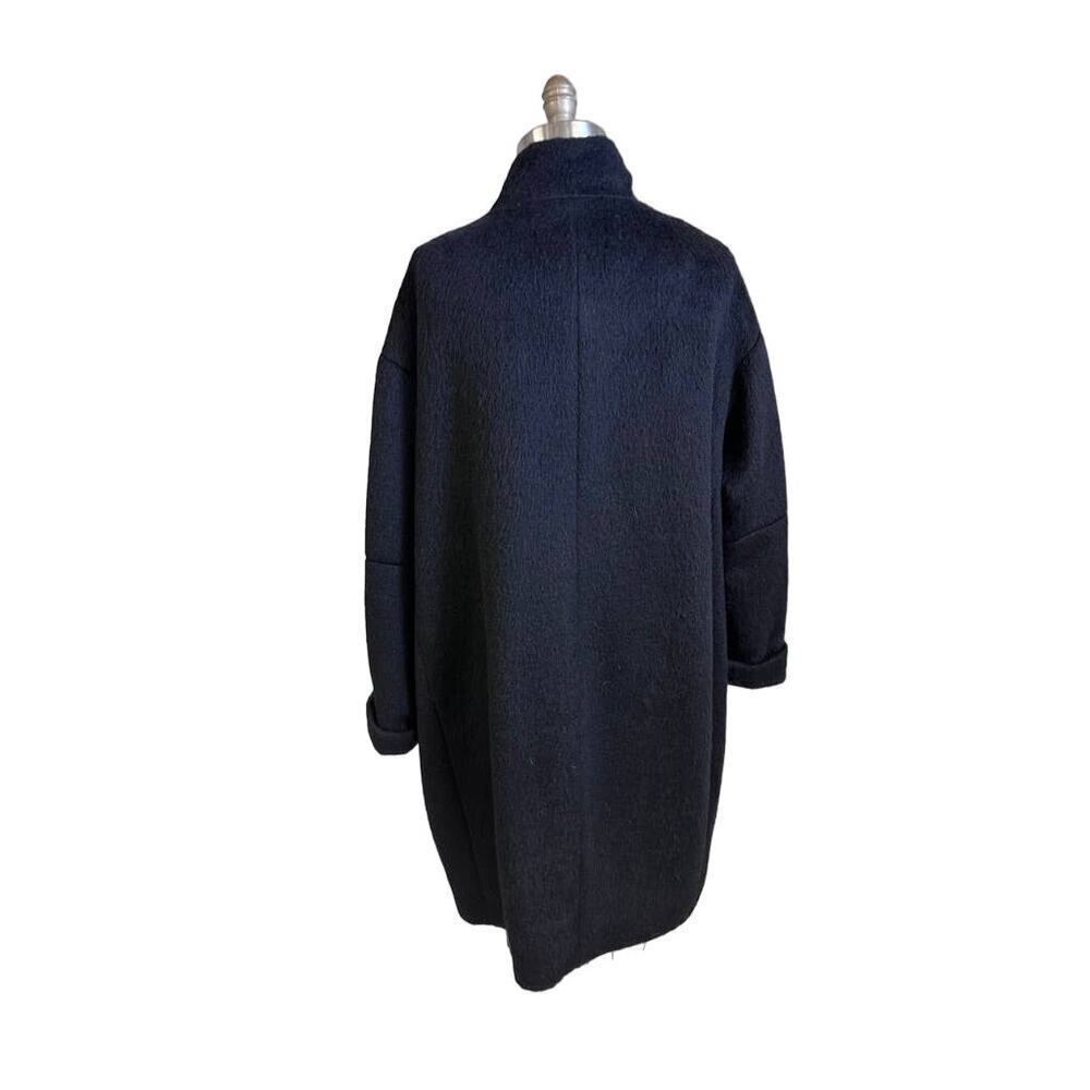 Marimekko “Mollis” Mohair Wool Blend Sack Coat Black L 12/14 - Picture 6 of 10